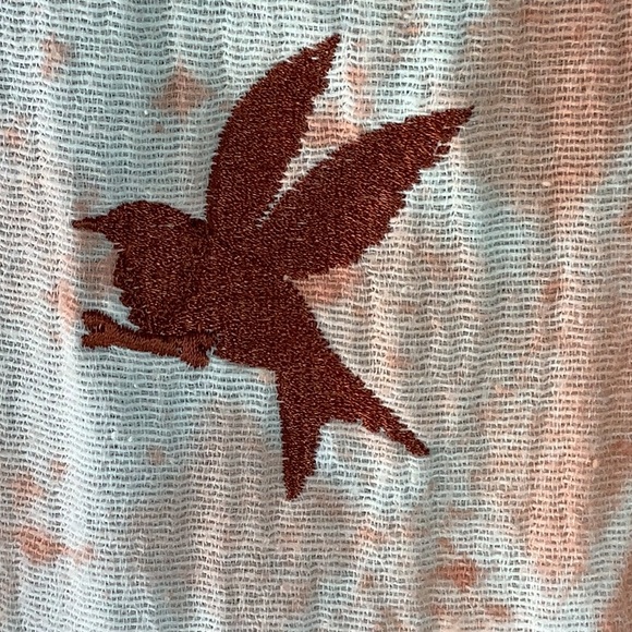 Super Cute Gauze Sun Dress peach/white tie dye - Picture 6 of 7